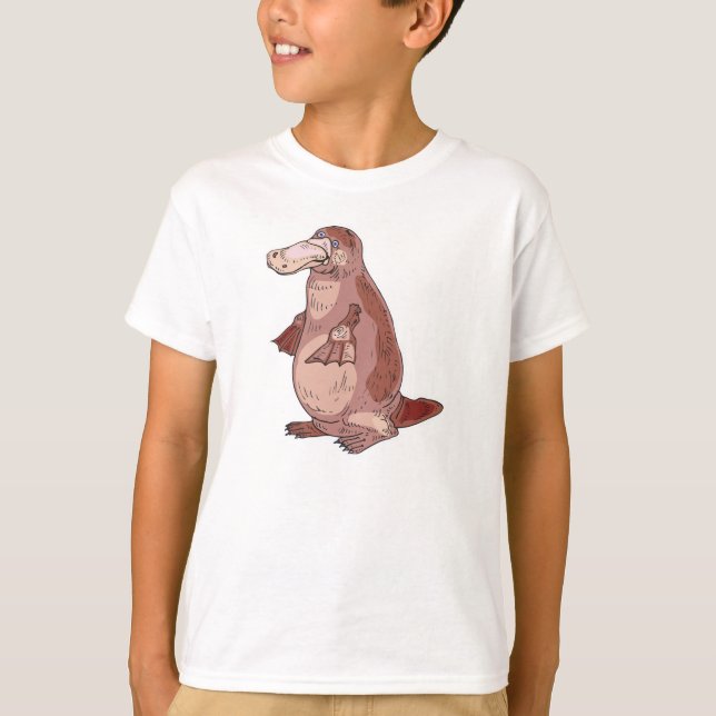 duckbill platypus standing T-Shirt (Front)