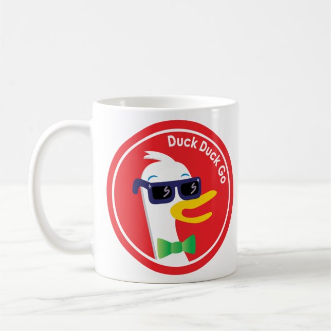 Duckduckgo Sunglasses Icon Logo Coffee Mug (Left)