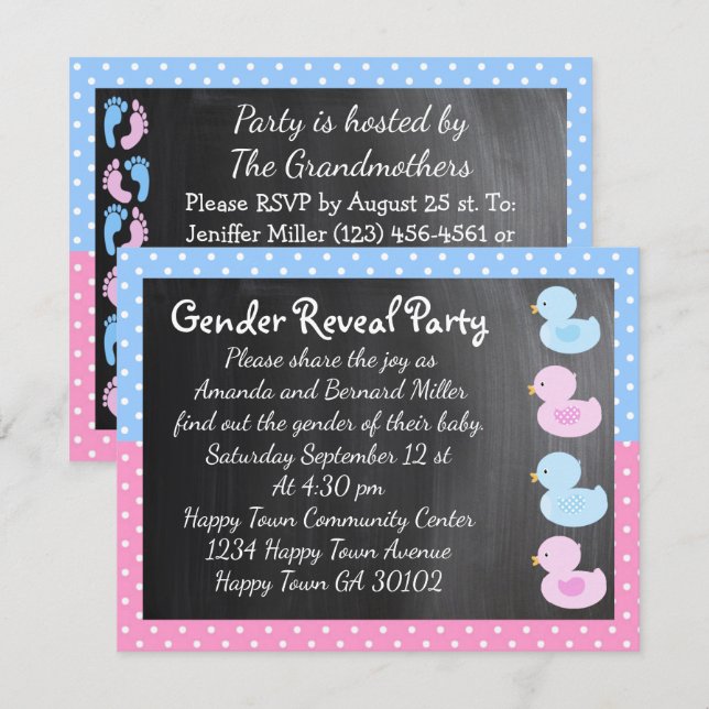Duckies and Tootsies Invitation (Front/Back)