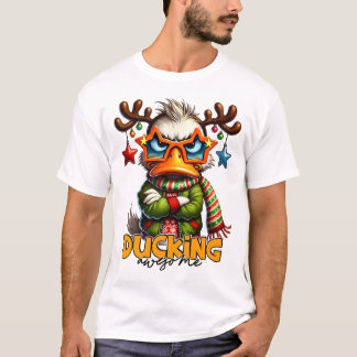 Ducking Awesome - Sarcastic Grumpy Duck Christmas T-Shirt