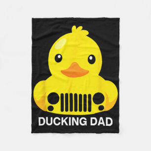 Ducking Dad Hunting Dad Grandpa Funny Father's Day Fleece Blanket