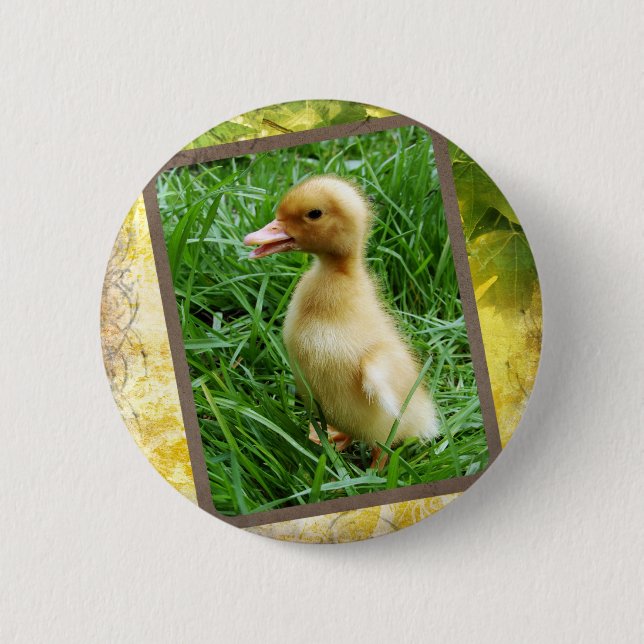 Ducking in the Grass 2 Inch Round Button (Front)