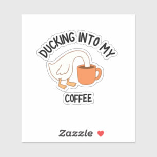 Ducking Into My Coffee Funny Duck Lover 