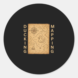 Ducking Mapping Cruise Ducks Comp Nautical Chart F Classic Round Sticker