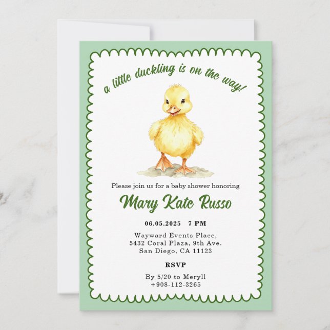 Duckling Baby Shower Invitation (Front)