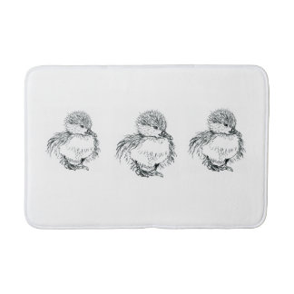 duckling bathmat pen and ink illustration
