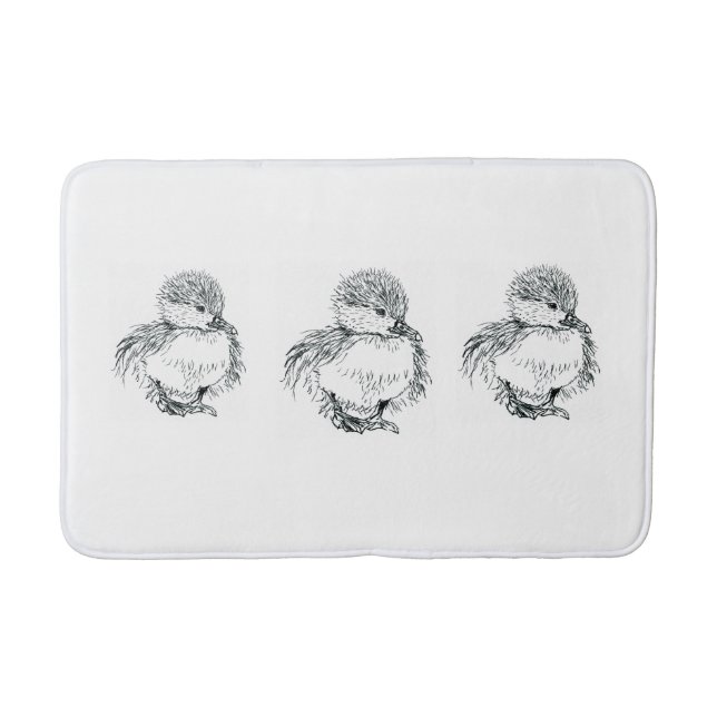 duckling bathmat pen and ink illustration (Front)