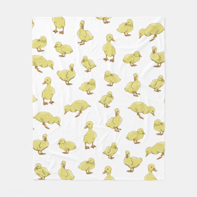Duckling bird pattern fleece blanket (Front)