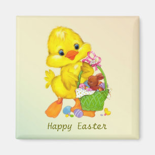 Duckling, eggs and bunny Easter Magnet