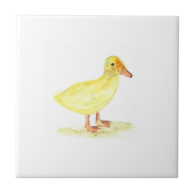 Duckling Farm Animals watercolor Farmyard art Tile (Front)