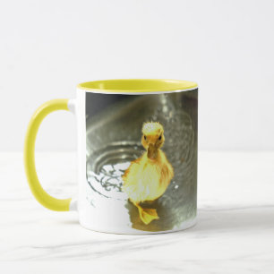 Duckling has a bath. mug