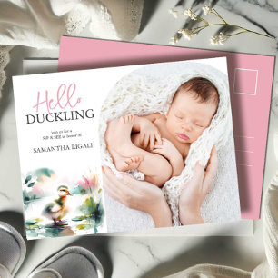 Duckling Invitations Sip and See Baby Shower Girl