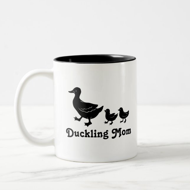 Duckling Mom Two-Tone Coffee Mug (Left)