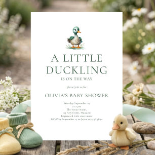 Duckling on way Duck Gender Neutral Baby Shower Invitation