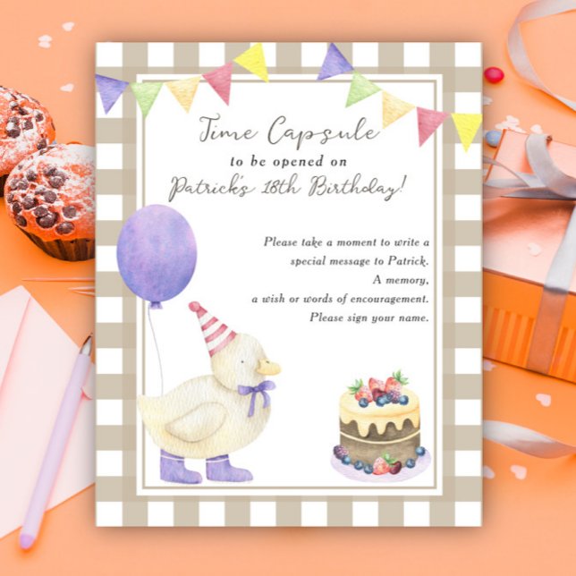 Duckling Time Capsule 1st birthday gender neutral Poster (Creator Uploaded)