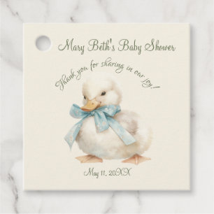 Duckling with Ribbon Baby Shower  Favour Tags