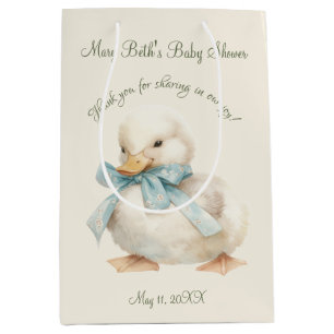 Duckling with Ribbon Baby Shower Medium Gift Bag