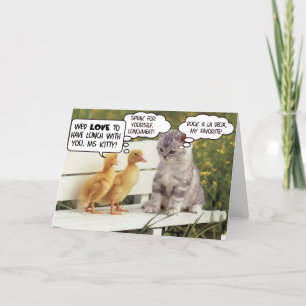 Ducklings and Kitten Card