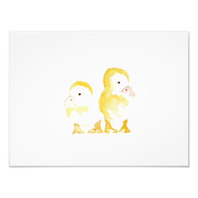 Ducklings Watercolour Photo Print (Front)