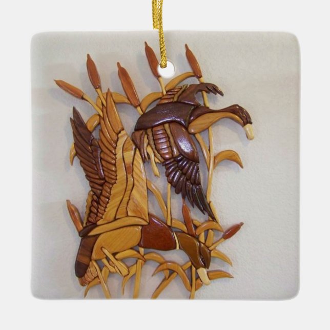 "Duckpond" Ceramic Ornament (Front)