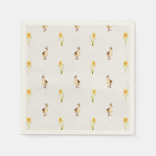 Ducks And Daffodils Quack into Spring Napkin