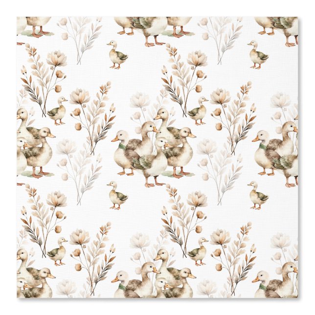 Ducks and Meadow Flowers Wallpaper (Front)