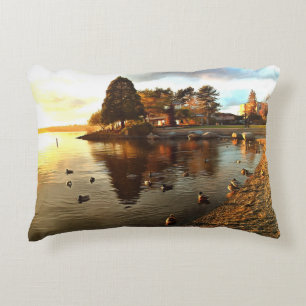 Ducks and Tree at Sunset Accent Pillow
