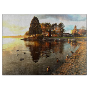 Ducks and Tree at Sunset Cutting Board