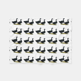 Ducks:  Black Cayugas Fleece Blanket