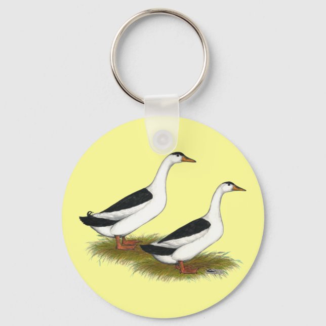 Ducks:  Black Magpies Keychain (Front)