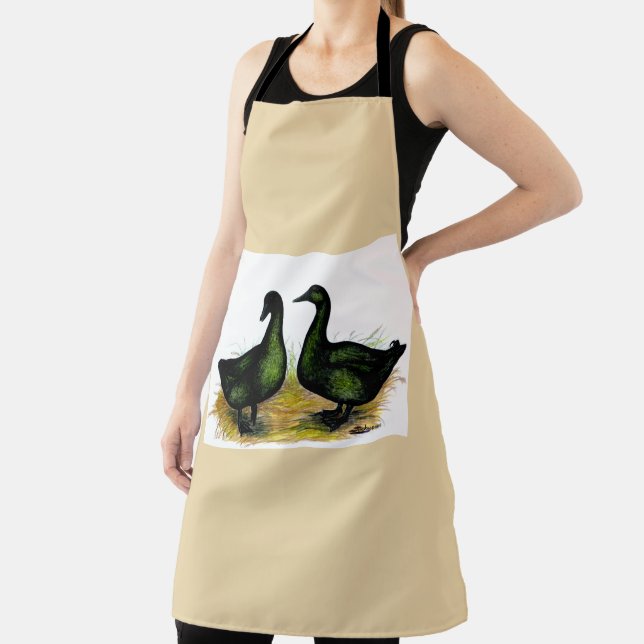 Ducks:  Cayuga Pair Apron (Insitu)