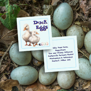 Ducks Fresh Eggs Farm Themed Square Calling Card