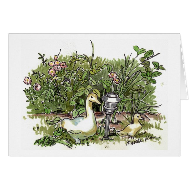 Ducks in a Garden Cards (Front Horizontal)