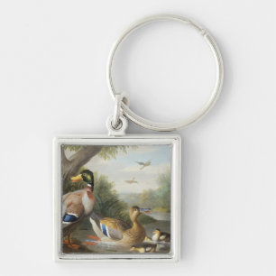 Ducks in a River Landscape Keychain