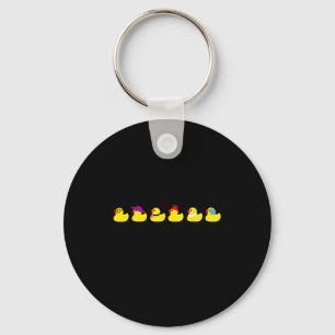 Ducks In A Row Funny Pun Dad Joke Cute Humor Rubbe Keychain