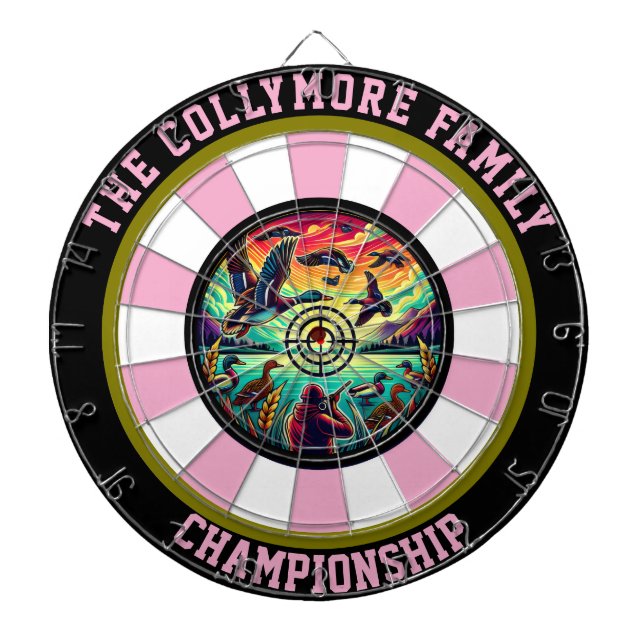 Ducks in Flight Hunting Art Dartboard (Front)