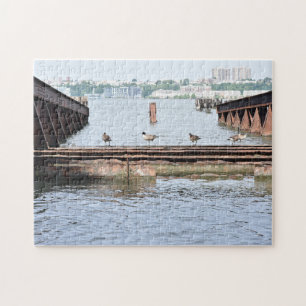 Ducks in the Hudson River New York City Photograph Jigsaw Puzzle
