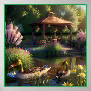 Ducks in the Pond Poster