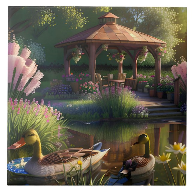 Ducks in the Pond Tile (Front)