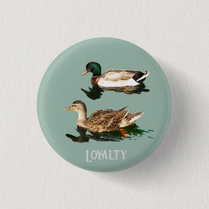 Ducks mallards 1 inch round button