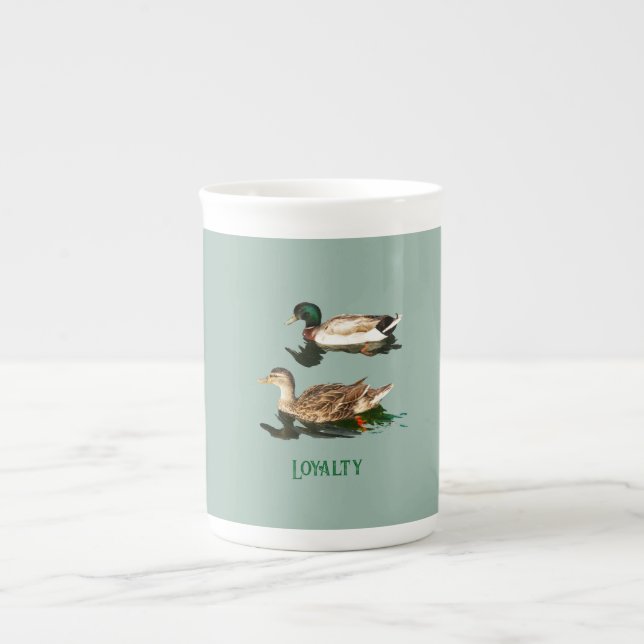 Ducks mallards bone china mug (Front)