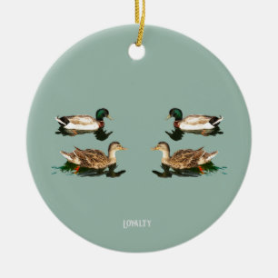 Ducks mallards ceramic ornament