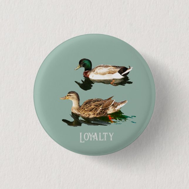 Ducks mallards edible frosting rounds 1 inch round button (Front)