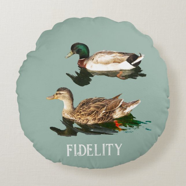 Ducks mallards edible frosting rounds round pillow (Front)