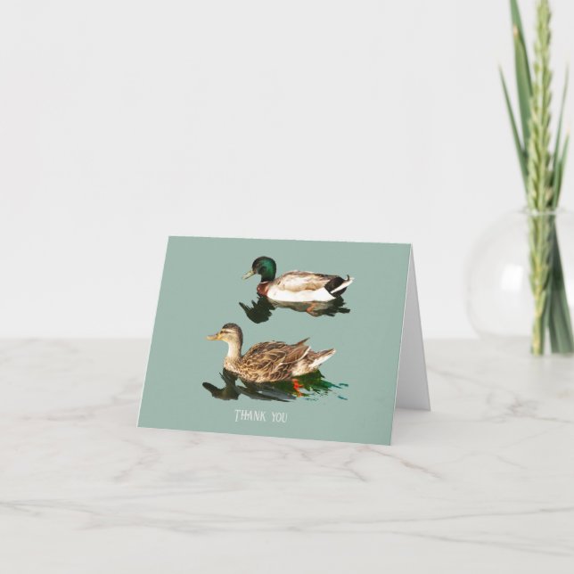 Ducks mallards thank you card (Front)