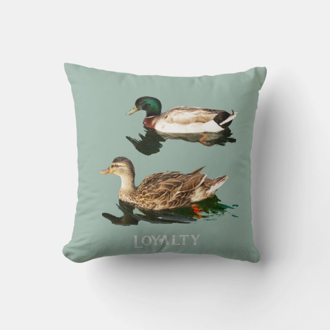 Ducks mallards throw pillow (Front)