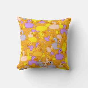Ducks-n-Dots-Style-1-Orange-Sq THROW PILLOW