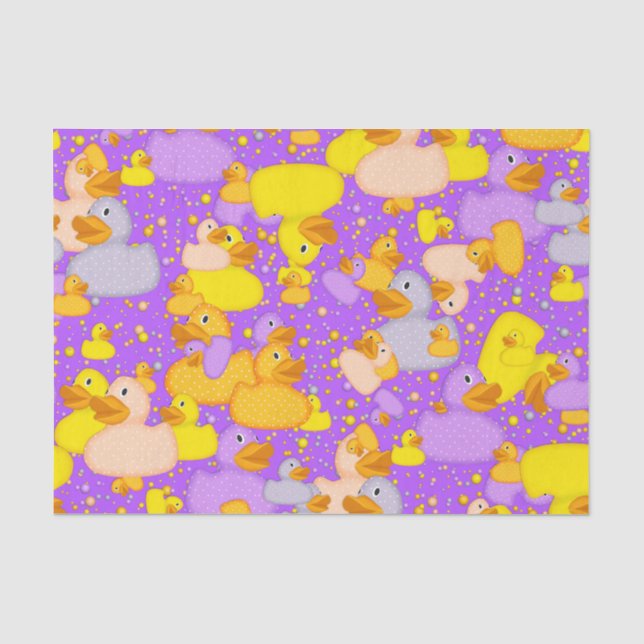Ducks-n-Dots-Style-1-Purple-TISSUE WRAP PAPER (Front)
