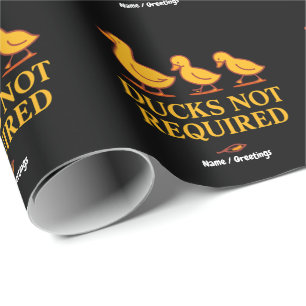 Ducks Not Required Funny Minimalist Duck Art Wrapping Paper