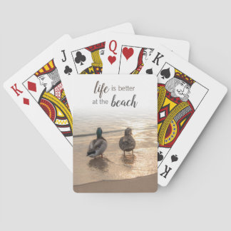 Ducks on Beach Playing Cards
